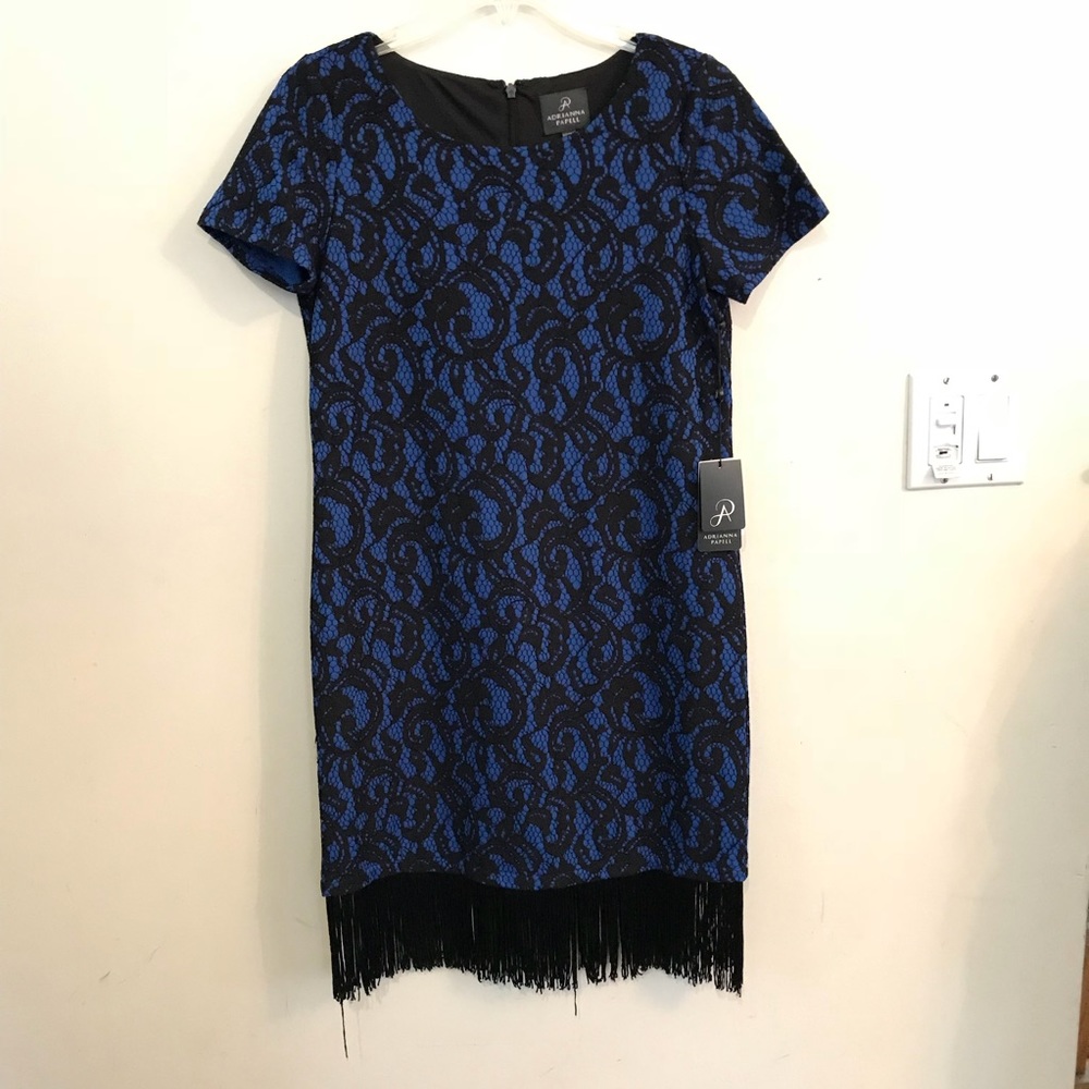 Blue dress with fringe bottom